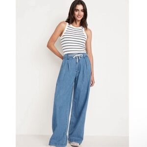 Old Navy Blue Wide Leg Drapey Jeans